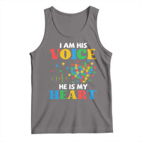 I Am His Voice He Is My Heart Tank Top Autism Awareness Puzzle Piece