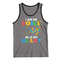 I Am His Voice He Is My Heart Tank Top Autism Awareness Puzzle Piece