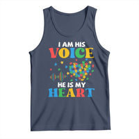 I Am His Voice He Is My Heart Tank Top Autism Awareness Puzzle Piece