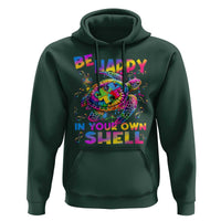 Funny Autism Awareness Be Happy In Your Own Shell Hoodie Rainbow Puzzle Turtle