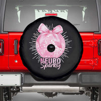 Neurodivergent Neuro Sparkly Spare Tire Cover Autism Spectrum ADHD Pink Bow Disco Ball