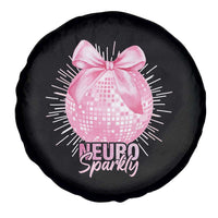 Neurodivergent Neuro Sparkly Spare Tire Cover Autism Spectrum ADHD Pink Bow Disco Ball