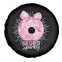 Neurodivergent Neuro Sparkly Spare Tire Cover Autism Spectrum ADHD Pink Bow Disco Ball