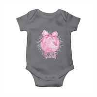 Neurodivergent Neuro Sparkly Baby Onesie Autism Spectrum ADHD Pink Bow Disco Ball