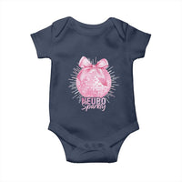 Neurodivergent Neuro Sparkly Baby Onesie Autism Spectrum ADHD Pink Bow Disco Ball