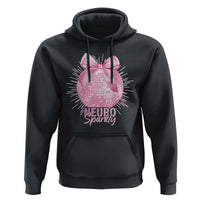 Neurodivergent Neuro Sparkly Hoodie Autism Spectrum ADHD Pink Bow Disco Ball