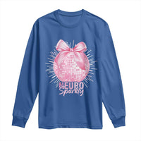 Neurodivergent Neuro Sparkly Long Sleeve Shirt Autism Spectrum ADHD Pink Bow Disco Ball