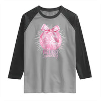 Neurodivergent Neuro Sparkly Raglan Shirt Autism Spectrum ADHD Pink Bow Disco Ball