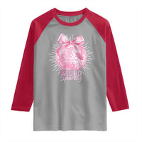 Neurodivergent Neuro Sparkly Raglan Shirt Autism Spectrum ADHD Pink Bow Disco Ball