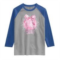 Neurodivergent Neuro Sparkly Raglan Shirt Autism Spectrum ADHD Pink Bow Disco Ball
