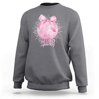 Neurodivergent Neuro Sparkly Sweatshirt Autism Spectrum ADHD Pink Bow Disco Ball
