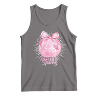 Neurodivergent Neuro Sparkly Tank Top Autism Spectrum ADHD Pink Bow Disco Ball