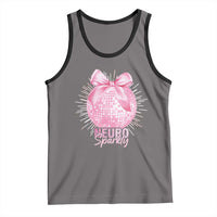 Neurodivergent Neuro Sparkly Tank Top Autism Spectrum ADHD Pink Bow Disco Ball