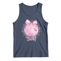 Neurodivergent Neuro Sparkly Tank Top Autism Spectrum ADHD Pink Bow Disco Ball