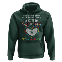 Autism Awareness Grandma Hoodie So There's This Boy Who Will Always Have A Piece Of My Heart He Calls Me Grandma
