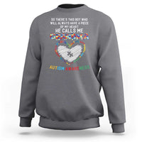 Autism Awareness Grandma Sweatshirt So There's This Boy Who Will Always Have A Piece Of My Heart He Calls Me Grandma