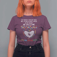 Autism Awareness Grandma T Shirt For Women So There's This Boy Who Will Always Have A Piece Of My Heart He Calls Me Grandma