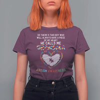Autism Awareness Grandma T Shirt For Women So There's This Boy Who Will Always Have A Piece Of My Heart He Calls Me Grandma