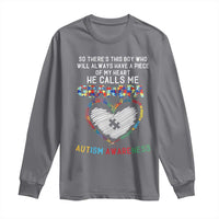 Autism Awareness Grandpa Long Sleeve Shirt So There's This Boy Who Will Always Have A Piece Of My Heart He Calls Me Grandpa