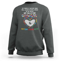 Autism Awareness Grandpa Sweatshirt So There's This Boy Who Will Always Have A Piece Of My Heart He Calls Me Grandpa