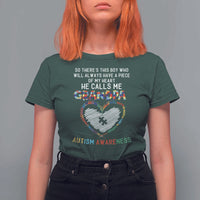 Autism Awareness Grandpa T Shirt For Women So There's This Boy Who Will Always Have A Piece Of My Heart He Calls Me Grandpa