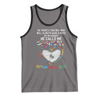 Autism Awareness Grandpa Tank Top So There's This Boy Who Will Always Have A Piece Of My Heart He Calls Me Grandpa