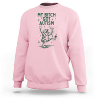 Funny My Bitch Got Autism Meme Sweatshirt Autistic Frog