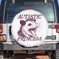 Funny Autistic Princess Spare Tire Cover Autism Awareness Opposum