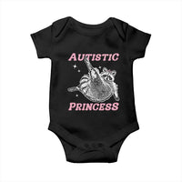 Funny Autistic Princess Baby Onesie Autism Awareness Raccoon