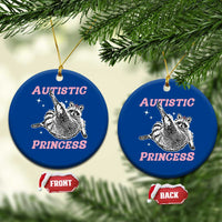 Funny Autistic Princess Ceramic Ornament Autism Awareness Raccoon