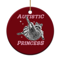 Funny Autistic Princess Ceramic Ornament Autism Awareness Raccoon