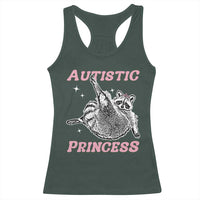 Funny Autistic Princess Racerback Tank Top Autism Awareness Raccoon