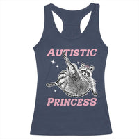 Funny Autistic Princess Racerback Tank Top Autism Awareness Raccoon