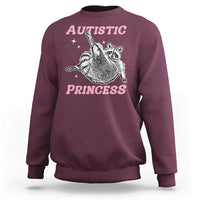 Funny Autistic Princess Sweatshirt Autism Awareness Raccoon