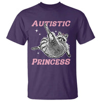 Funny Autistic Princess T Shirt Autism Awareness Raccoon