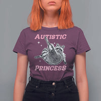Funny Autistic Princess T Shirt For Women Autism Awareness Raccoon