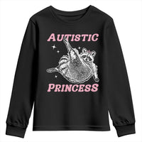 Funny Autistic Princess Youth Sweatshirt Autism Awareness Raccoon