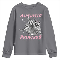 Funny Autistic Princess Youth Sweatshirt Autism Awareness Raccoon