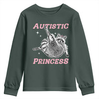 Funny Autistic Princess Youth Sweatshirt Autism Awareness Raccoon