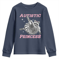 Funny Autistic Princess Youth Sweatshirt Autism Awareness Raccoon