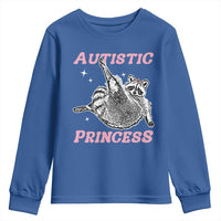 Funny Autistic Princess Youth Sweatshirt Autism Awareness Raccoon
