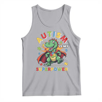 Funny Autism Is My Superpower Tank Top Autism Awareness Autistic Dinosaur