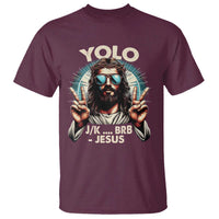 Funny Ressurection Christians Easter Day T Shirt Yolo JK BRB Jesus