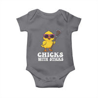 Funny Lax Girl Baby Onesie Chicks With Sticks Lacrosse Shooter