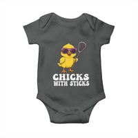 Funny Lax Girl Baby Onesie Chicks With Sticks Lacrosse Shooter