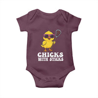 Funny Lax Girl Baby Onesie Chicks With Sticks Lacrosse Shooter