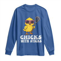 Funny Lax Girl Long Sleeve Shirt Chicks With Sticks Lacrosse Shooter