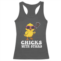 Funny Lax Girl Racerback Tank Top Chicks With Sticks Lacrosse Shooter
