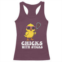 Funny Lax Girl Racerback Tank Top Chicks With Sticks Lacrosse Shooter