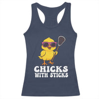 Funny Lax Girl Racerback Tank Top Chicks With Sticks Lacrosse Shooter